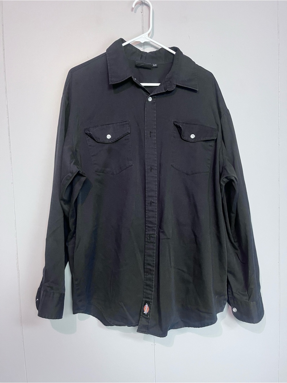 Dickies Men’s XL Black Work Shirt Long Sleeve Button Front Utility Western Style